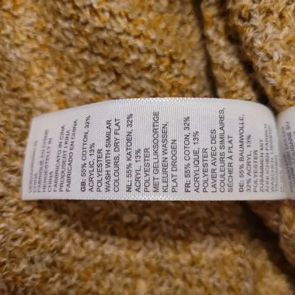 FAT FACE UK BROWN CREAM GOLD WOVEN Cotton Blend lightweight sweater 6 medium - Picture 7 of 9